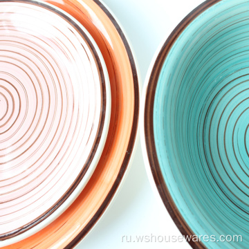 Фарфоровая столовая посуда наборы керамогранита вручную окрашены для семьи